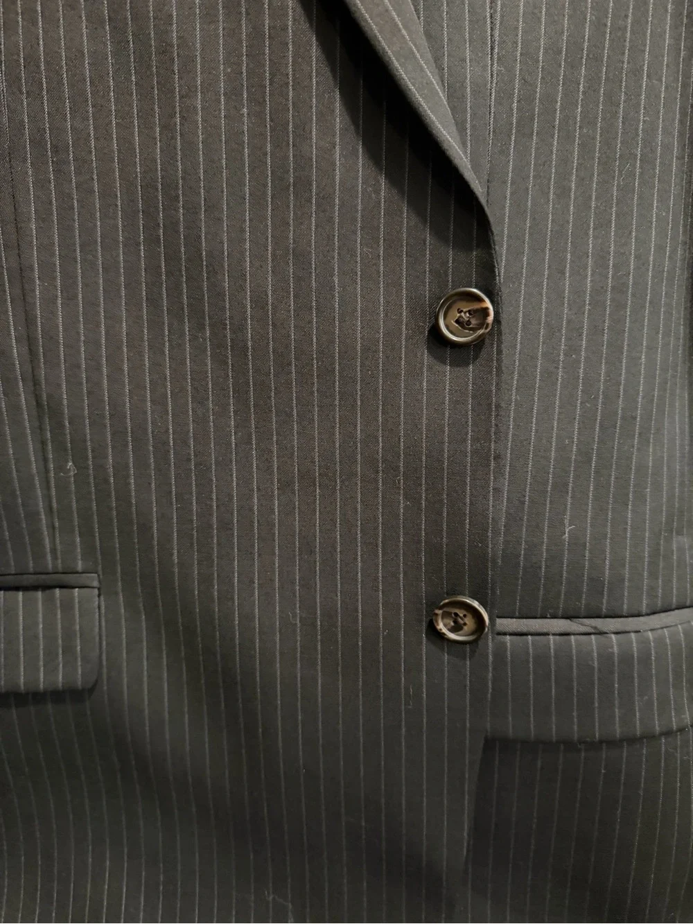 Vintage Ralph Lauren 100% Wool 2 Piece Single Breasted Brown Pinstripe Suit Set